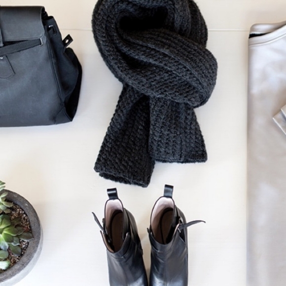 Emerson Fry Wool Knit Scarf charcoal gray - Picture 3 of 4